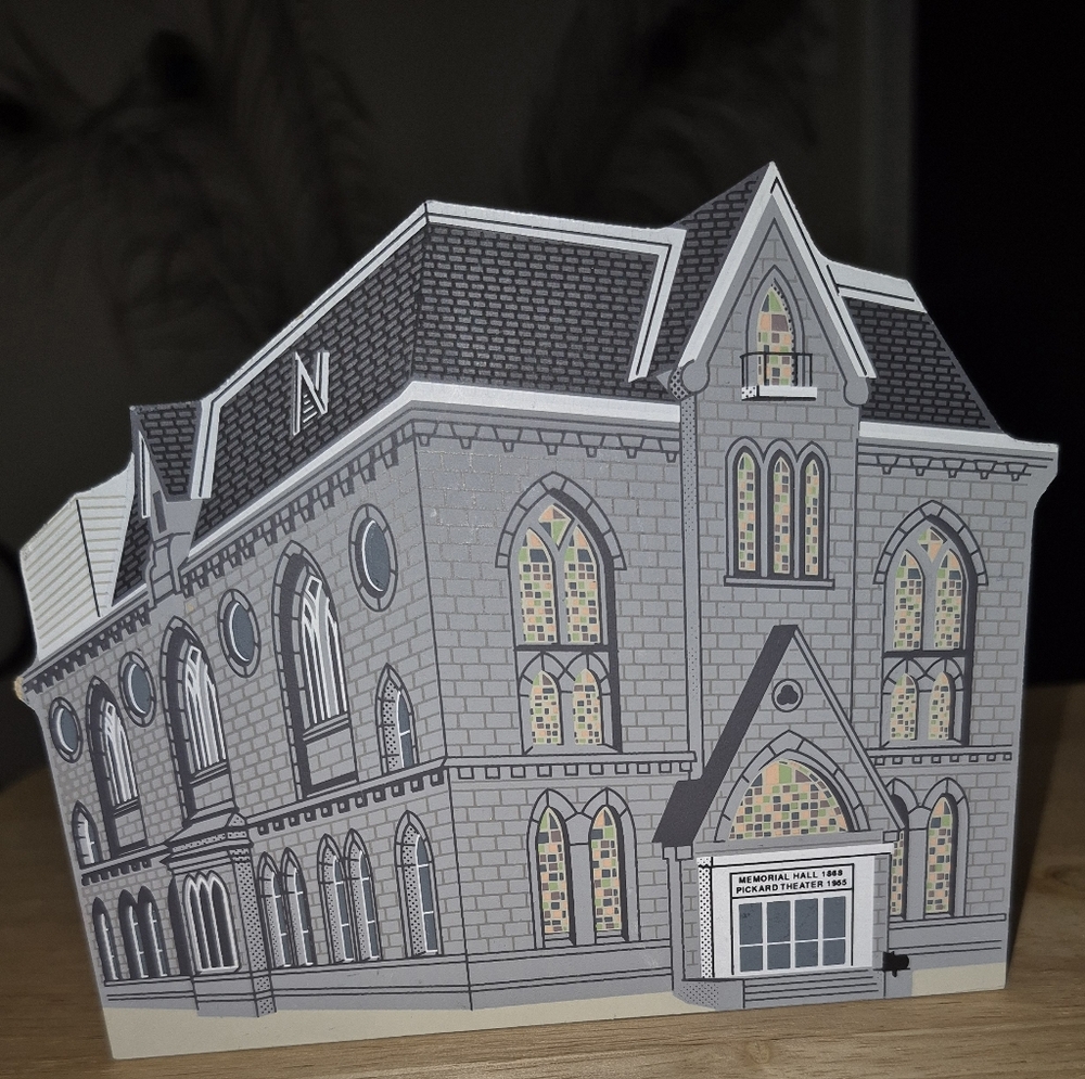 The Cat's Meow" wooden shelf sitter depicting the Pickard Theater in Brunswick